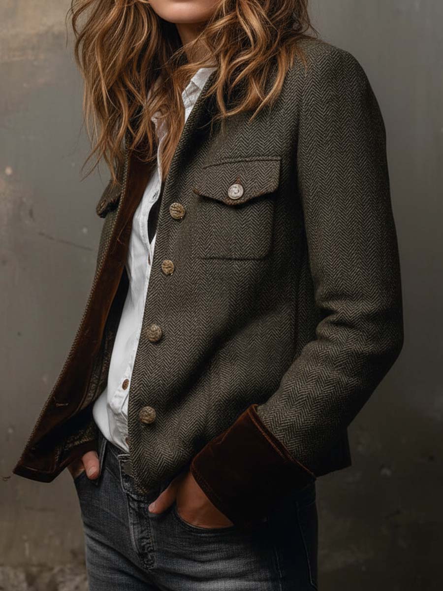 Christine – Blazer en sergé à liseré contrasté