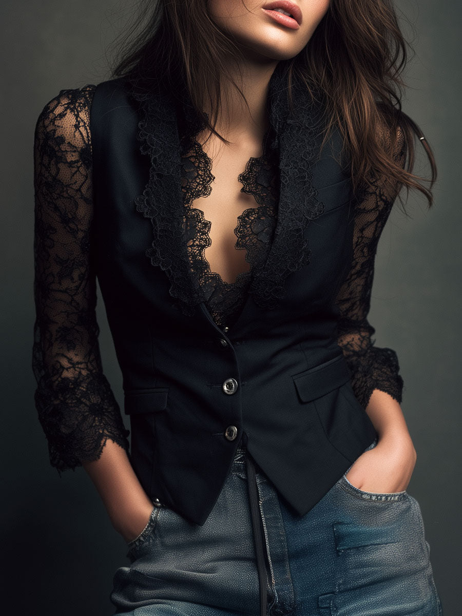 Sophie – Blazer à manches transparentes