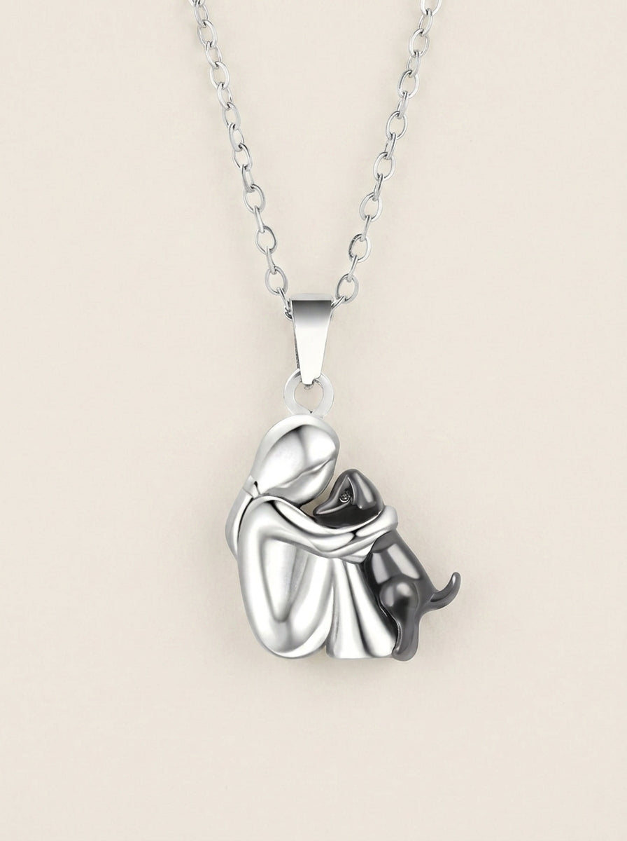 Margaux – collier chien noir et argent