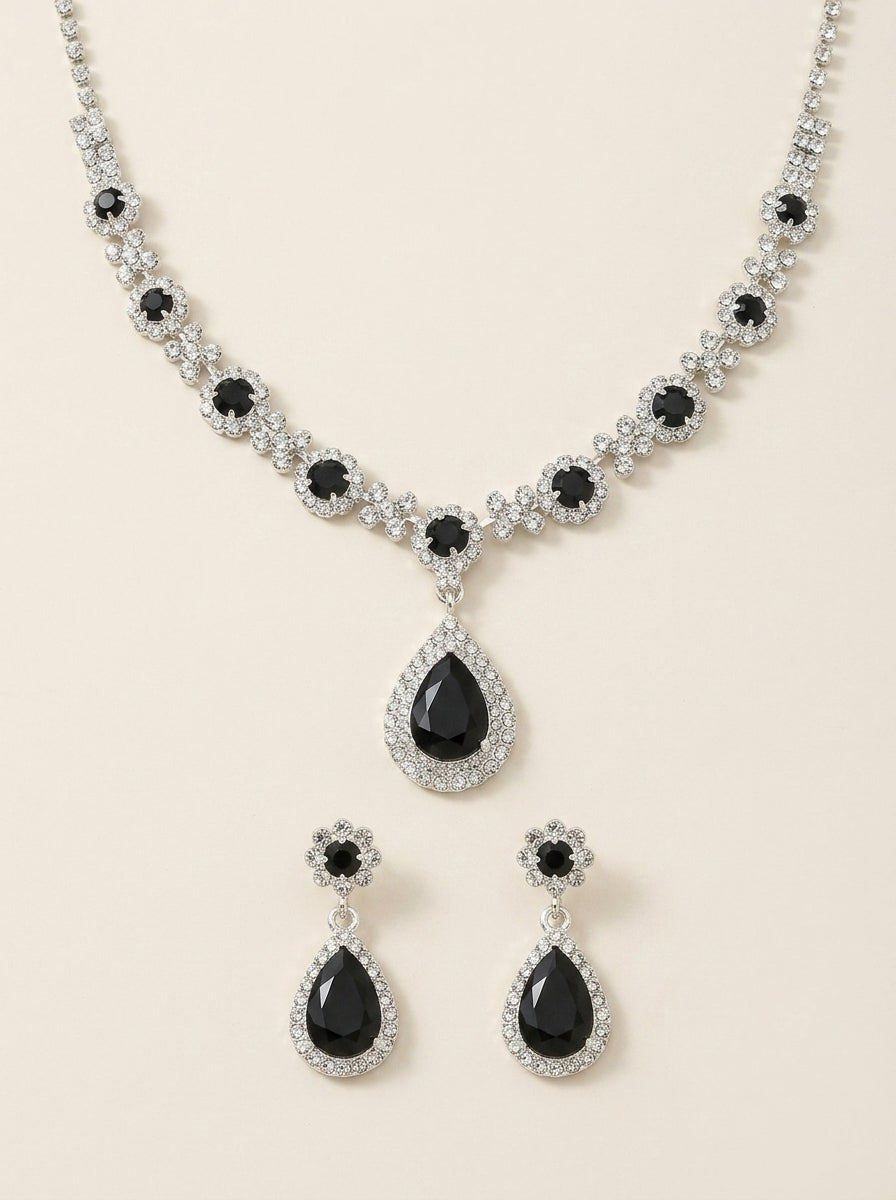 Valentine – parure en cristal noir