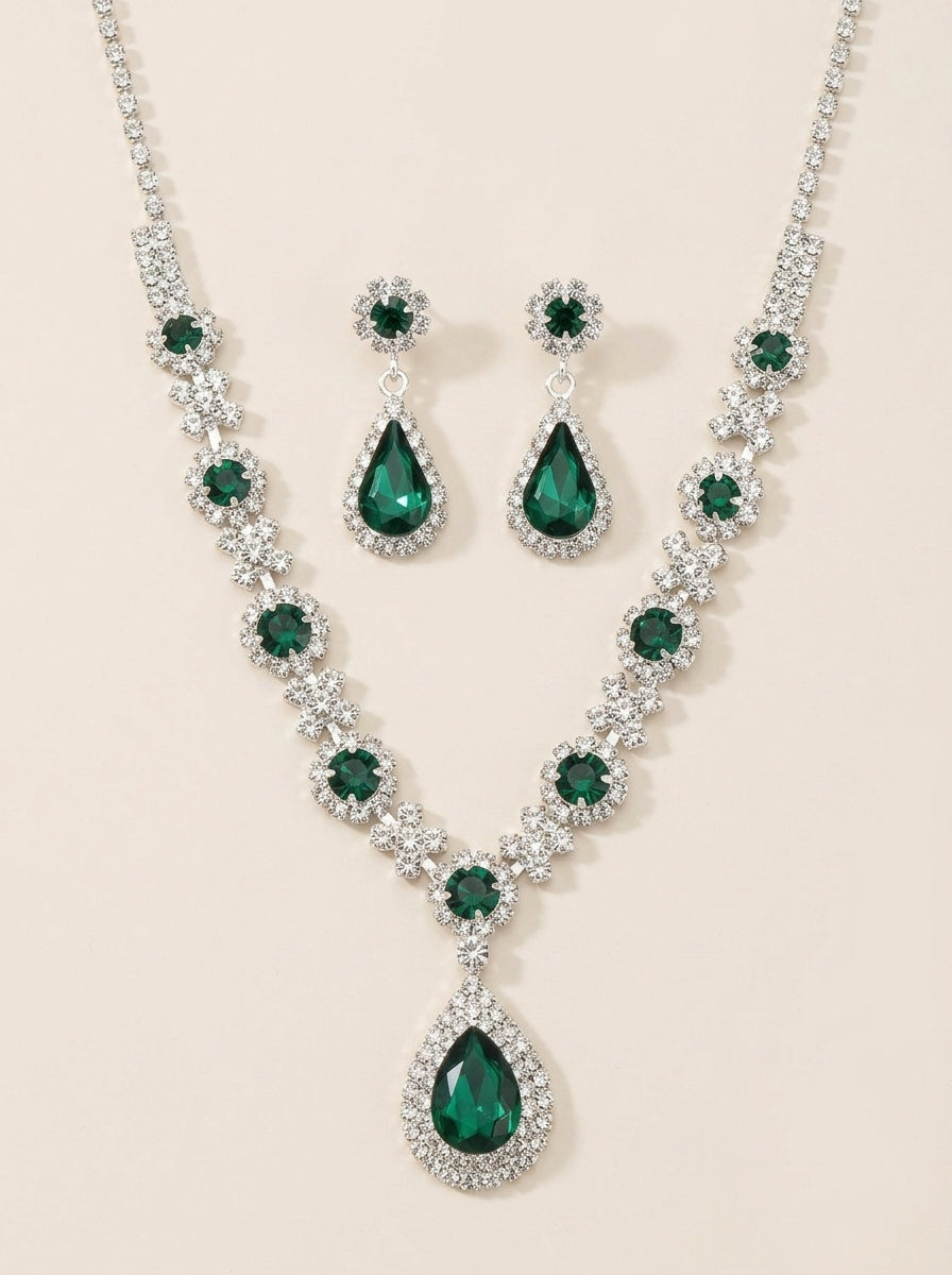 Valentine – parure en cristal vert