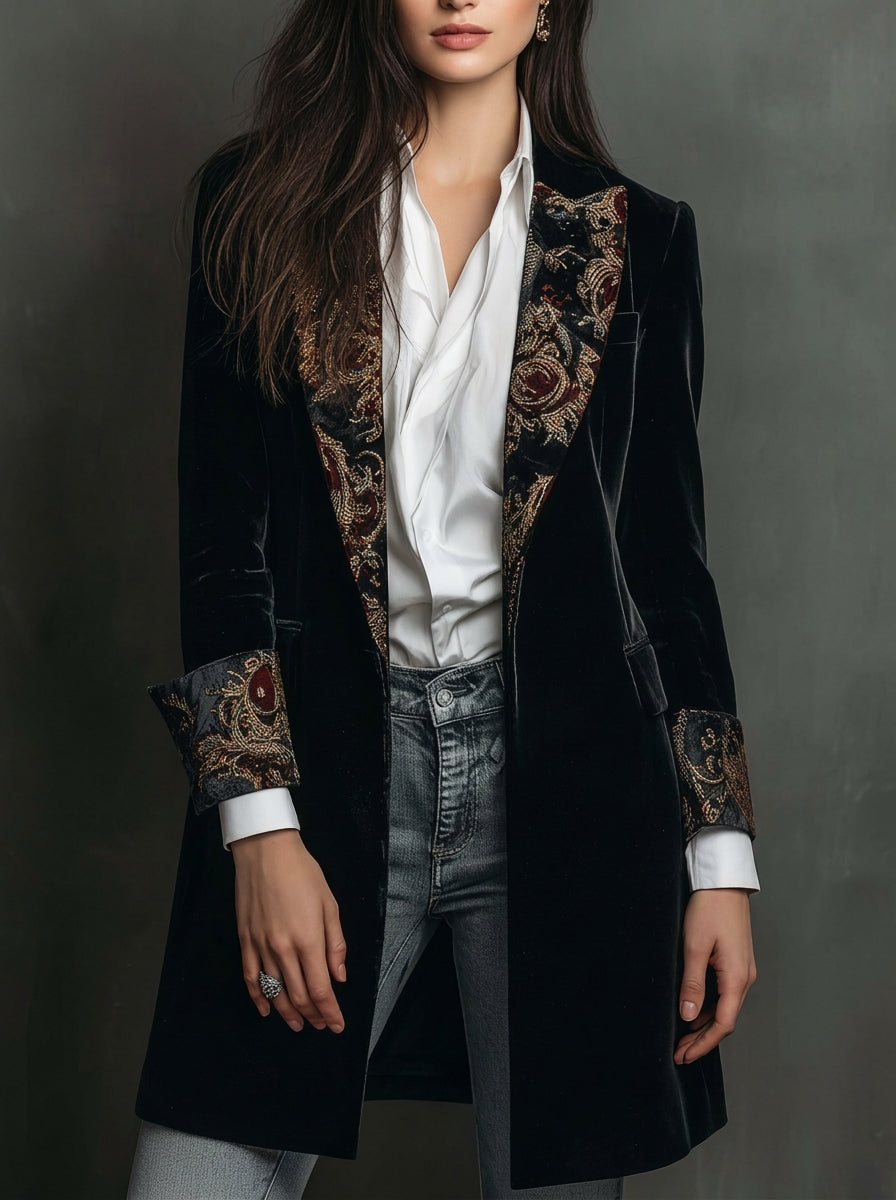 Isabelle – Blazer cintré à motif baroque