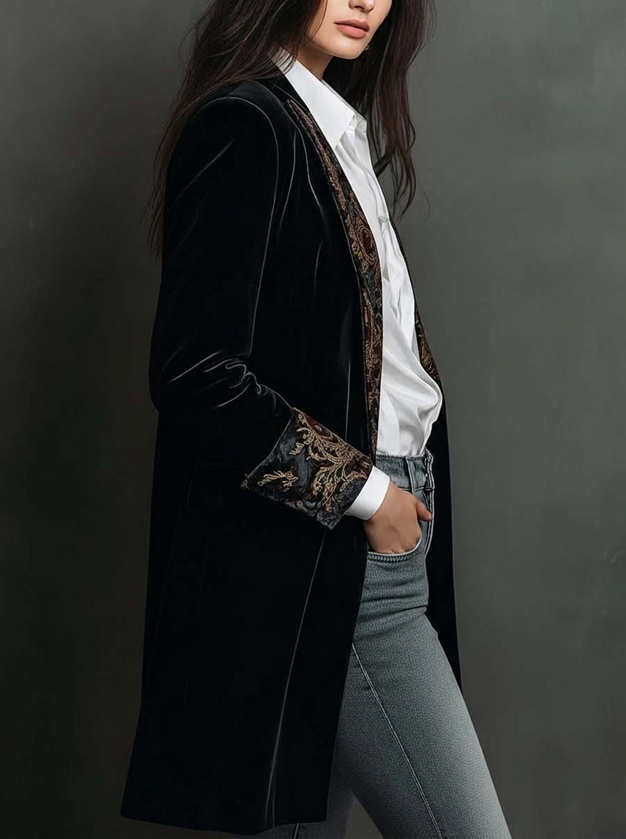 Isabelle – Blazer cintré à motif baroque